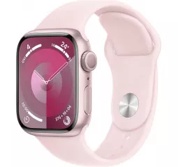 Смарт-часы Apple Watch Series 9 GPS 41mm Pink Aluminum Case with Light Pink Sport Band - M/L (MR943)