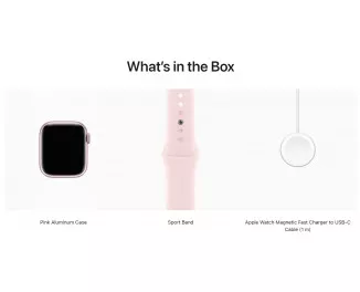Смарт-часы Apple Watch Series 9 GPS 41mm Pink Aluminum Case with Light Pink Sport Band - M/L (MR943)