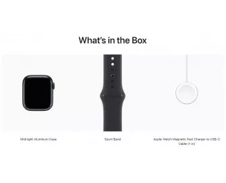 Смарт-часы Apple Watch Series 9 GPS 45mm Midnight Aluminum Case with Midnight Sport Band - S/M (MR993)