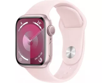 Смарт-часы Apple Watch Series 9 GPS 45mm Pink Aluminum Case with Light Pink Sport Band - M/L (MR9H3)