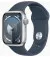 Смарт-часы Apple Watch Series 9 GPS 45mm Silver Aluminum Case with Storm Blue Sport Band - S/M (MR9D3)