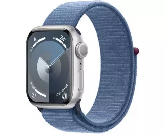 Смарт-часы Apple Watch Series 9 GPS 45mm Silver Aluminum Case with Winter Blue Sport Loop (MR9F3)