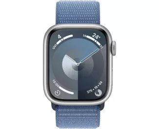 Смарт-часы Apple Watch Series 9 GPS 45mm Silver Aluminum Case with Winter Blue Sport Loop (MR9F3)