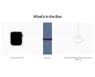 Смарт-часы Apple Watch Series 9 GPS 45mm Silver Aluminum Case with Winter Blue Sport Loop (MR9F3)
