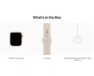 Смарт-часы Apple Watch Series 9 GPS 45mm Starlight Aluminum Case with Starlight Sport Band - S/M (MR963)