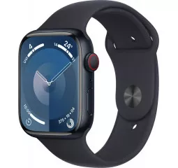 Смарт-часы Apple Watch Series 9 GPS + Cellular 41mm Midnight Aluminum Case with Midnight Sport Band - M/L (MRHT3)
