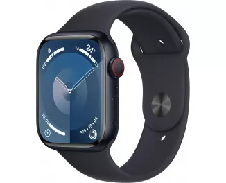 Смарт-часы Apple Watch Series 9 GPS + Cellular 41mm Midnight Aluminum Case with Midnight Sport Band - M/L (MRHT3)