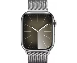 Смарт-годинник Apple Watch Series 9 GPS + Cellular 41mm Silver Stainless Steel Case with Silver Milanese Loop (MRJ43)
