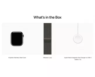 Смарт-часы Apple Watch Series 9 GPS + Cellular 45mm Graphite Stainless Steel Case with Graphite Milanese Loop (MRMX3)