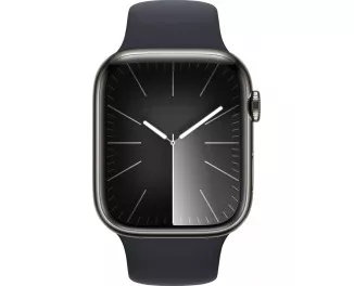 Смарт-часы Apple Watch Series 9 GPS + Cellular 45mm Graphite Stainless Steel Case with Midnight Sport Band - M/L (MRMW3)