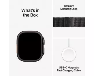 Смарт-часы Apple Watch Ultra 2 2024 GPS + Cellular 49mm Black Titanium Case with Black Titanium Milanese Loop - M (MX5U3)