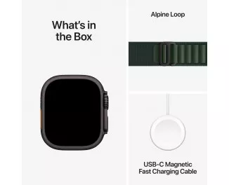 Смарт-часы Apple Watch Ultra 2 2024 GPS + Cellular 49mm Black Titanium Case with Dark Green Alpine Loop - Small (MX4Q3)