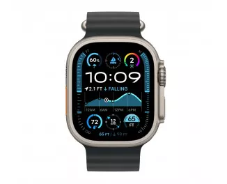 Смарт-годинник Apple Watch Ultra 2 2024 GPS + Cellular 49mm Natural Titanium Case with Black Ocean Band (MYT03+MXTL3)