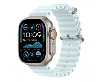 Смарт-часы Apple Watch Ultra 2 2024 GPS + Cellular 49mm Natural Titanium Case with Ice Blue Ocean Band (MYT03+MXTF3)