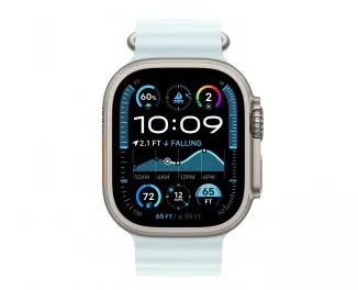 Смарт-часы Apple Watch Ultra 2 2024 GPS + Cellular 49mm Natural Titanium Case with Ice Blue Ocean Band (MYT03+MXTF3)