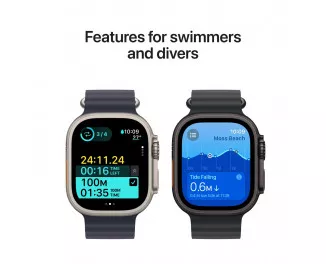 Смарт-годинник Apple Watch Ultra 2 2024 GPS + Cellular 49mm Natural Titanium Case with Navy Ocean Band (MX4D3)