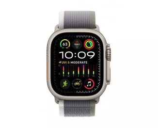 Смарт-часы Apple Watch Ultra 2 GPS + Cellular 49mm Titanium Case with Green/Gray Trail Loop - M/L (MRF43)