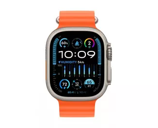 Смарт-часы Apple Watch Ultra 2 GPS + Cellular 49mm Titanium Case with Orange Ocean Band (MREH3)