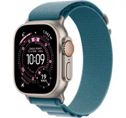Смарт-годинник Apple Watch Ultra 3 (2025) GPS + Cellular 49mm Natural Titanium Case with Light Blue Alpine Loop - Medium (MEWM4)