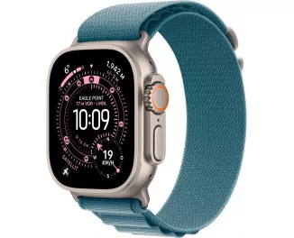 Смарт-годинник Apple Watch Ultra 3 (2025) GPS + Cellular 49mm Natural Titanium Case with Light Blue Alpine Loop - Medium (MEWM4)