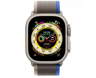 Смарт-часы Apple Watch Ultra GPS + Cellular 49mm Titanium Case with Blue/Gray Trail Loop - M/L (MQF33/MQEJ3)