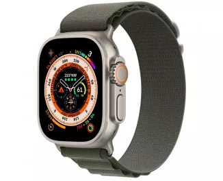 Смарт-часы Apple Watch Ultra GPS + Cellular 49mm Titanium Case with Green Alpine Loop - Small (MNHC3/MNHJ3)