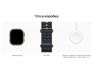 Смарт-часы Apple Watch Ultra GPS + Cellular 49mm Titanium Case with Midnight Ocean Band (MQET3/MQFK3)