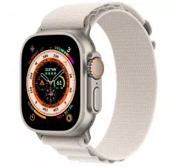 Смарт-часы Apple Watch Ultra GPS + Cellular 49mm Titanium Case with Starlight Alpine Loop - Large (MQF13/MQFT3)