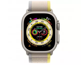 Смарт-часы Apple Watch Ultra GPS + Cellular 49mm Titanium Case with Yellow/Beige Trail Loop - S/M (MNHD3/MNHK3)