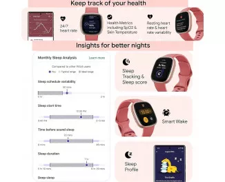 Смарт-годинник Fitbit Versa 4 Pink Sand/Copper Rose (FB523RGRW)