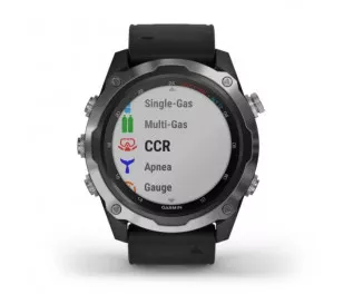 Смарт-годинник GARMIN Descent Mk2 Stainless Steel with Black Band (010-02132-00/10)