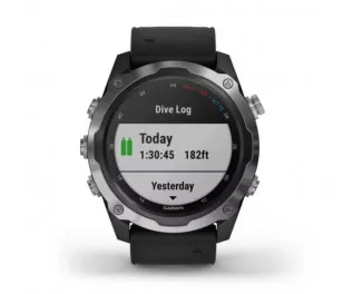 Смарт-годинник GARMIN Descent Mk2 Stainless Steel with Black Band (010-02132-00/10)