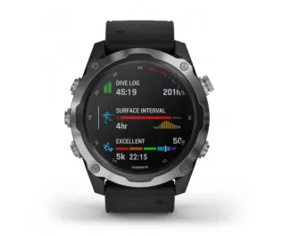 Смарт-годинник GARMIN Descent Mk2 Stainless Steel with Black Band (010-02132-00/10)