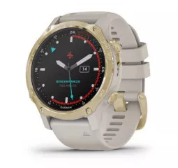 Смарт-часы GARMIN Descent Mk2S Light Gold with Light Sand Silicone Band (010-02403-01)