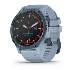 Смарт-часы GARMIN Descent Mk2S Mineral Blue with Sea Foam Silicone Band (010-02403-07)