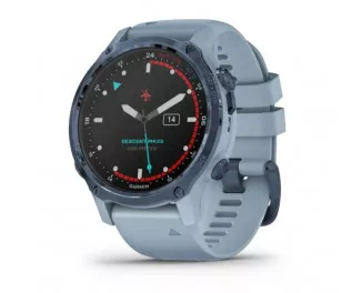 Смарт-часы GARMIN Descent Mk2S Mineral Blue with Sea Foam Silicone Band (010-02403-07)