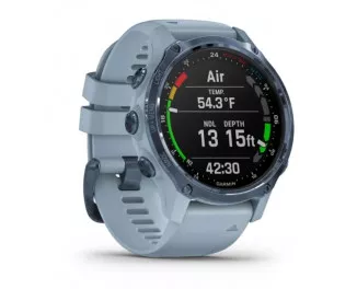 Смарт-годинник GARMIN Descent Mk2S Mineral Blue with Sea Foam Silicone Band (010-02403-07)