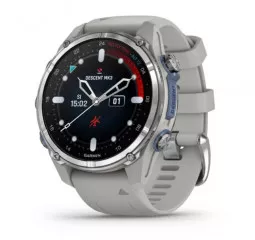 Смарт-часы GARMIN Descent Mk3 43 mm Stainless Steel with Fog Gray Silicone Band (010-02753-03/04)