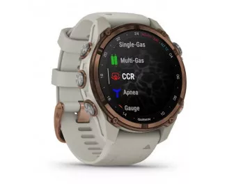 Смарт-годинник GARMIN Descent Mk3i – 43 mm Bronze PVD Titanium with French Gray Silicone Band (010-02753-13/14)