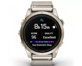 Смарт-годинник GARMIN Epix Pro (Gen 2) Sapphire 42mm Soft Gold w. Cream H. Nylon Band (010-02802-20)