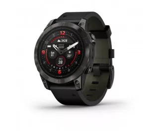 Смарт-годинник GARMIN Epix Pro (Gen 2) Sapphire 47mm Carbon G. DLC Tit. with B. Leather Band (010-02803-30)