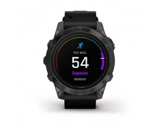 Смарт-годинник GARMIN Epix Pro (Gen 2) Sapphire 47mm Carbon G. DLC Tit. with B. Leather Band (010-02803-30)