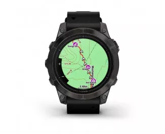 Смарт-годинник GARMIN Epix Pro (Gen 2) Sapphire 47mm Carbon G. DLC Tit. with B. Leather Band (010-02803-30)