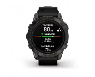 Смарт-годинник GARMIN Epix Pro (Gen 2) Sapphire 47mm Carbon G. DLC Tit. with B. Leather Band (010-02803-30)