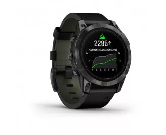 Смарт-годинник GARMIN Epix Pro (Gen 2) Sapphire 47mm Carbon G. DLC Tit. with B. Leather Band (010-02803-30)