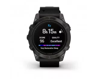 Смарт-годинник GARMIN Epix Pro (Gen 2) Sapphire 47mm Carbon G. DLC Tit. with B. Leather Band (010-02803-30)