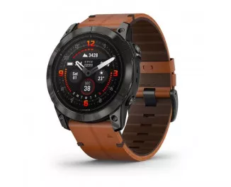 Смарт-часы GARMIN Epix Pro (Gen 2) Sapphire 51mm Carbon Grey DLC Titanium with Chestnut Leather Band (010-02804-30/31)