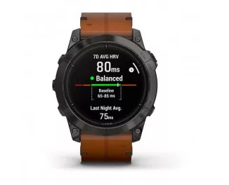 Смарт-годинник GARMIN Epix Pro (Gen 2) Sapphire 51mm Carbon Grey DLC Titanium with Chestnut Leather Band (010-02804-30/31)