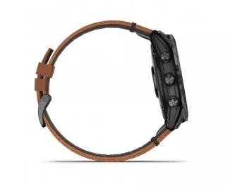 Смарт-годинник GARMIN Epix Pro (Gen 2) Sapphire 51mm Carbon Grey DLC Titanium with Chestnut Leather Band (010-02804-30/31)