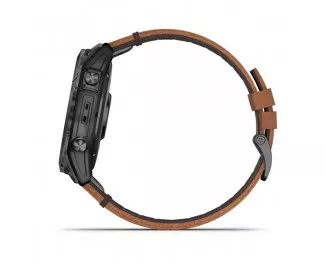 Смарт-годинник GARMIN Epix Pro (Gen 2) Sapphire 51mm Carbon Grey DLC Titanium with Chestnut Leather Band (010-02804-30/31)